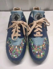 Nike Air Huarache Crater Multi Color Woven Blue Neon Green Sneakers Size 9  