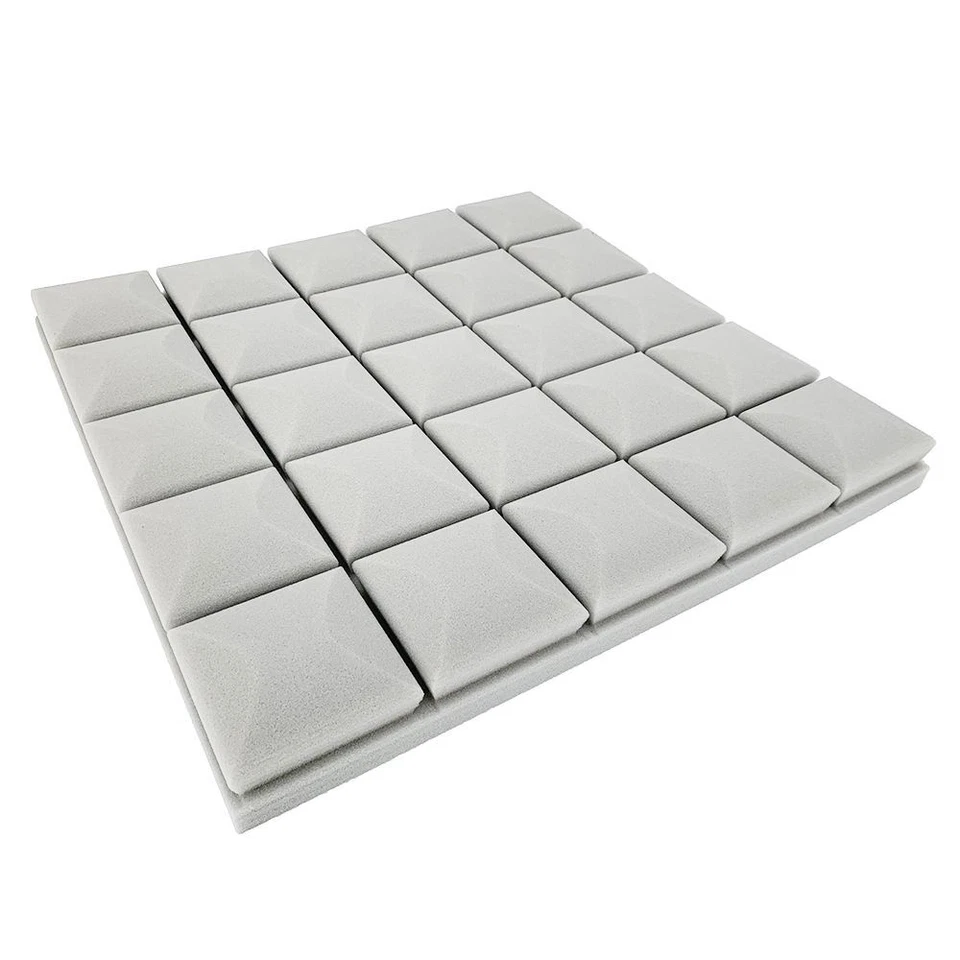 Panel de tratamiento de absorción insonorizada estudio espuma acústica cuña 50x50x5 cm 4 piezas Foto 3 de 4