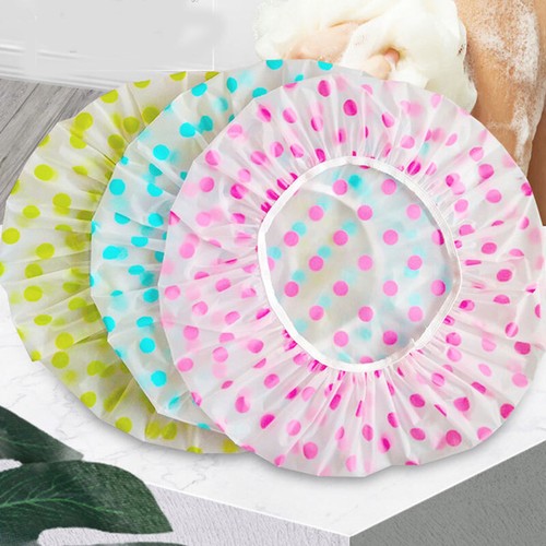 Shower Cap Women Waterproof Bath Caps Reusable Portable Bathing Hair Cover - Picture 2 of 25