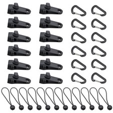 36 x Heavy Duty Reusable Tent Tarp Tarpaulin Clips Clamps Buckle Camping Tools