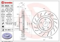 2X Brembo 09.9825.11 Bremsscheibe FüR MERCEDES-BENZ