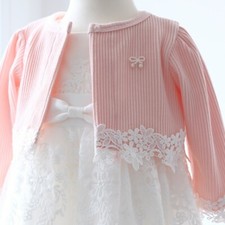 Taufjacke / Boleroj&auml;ckchen zu Taufkleid Taufe Jacke Baby 62-92 B3 Rosa