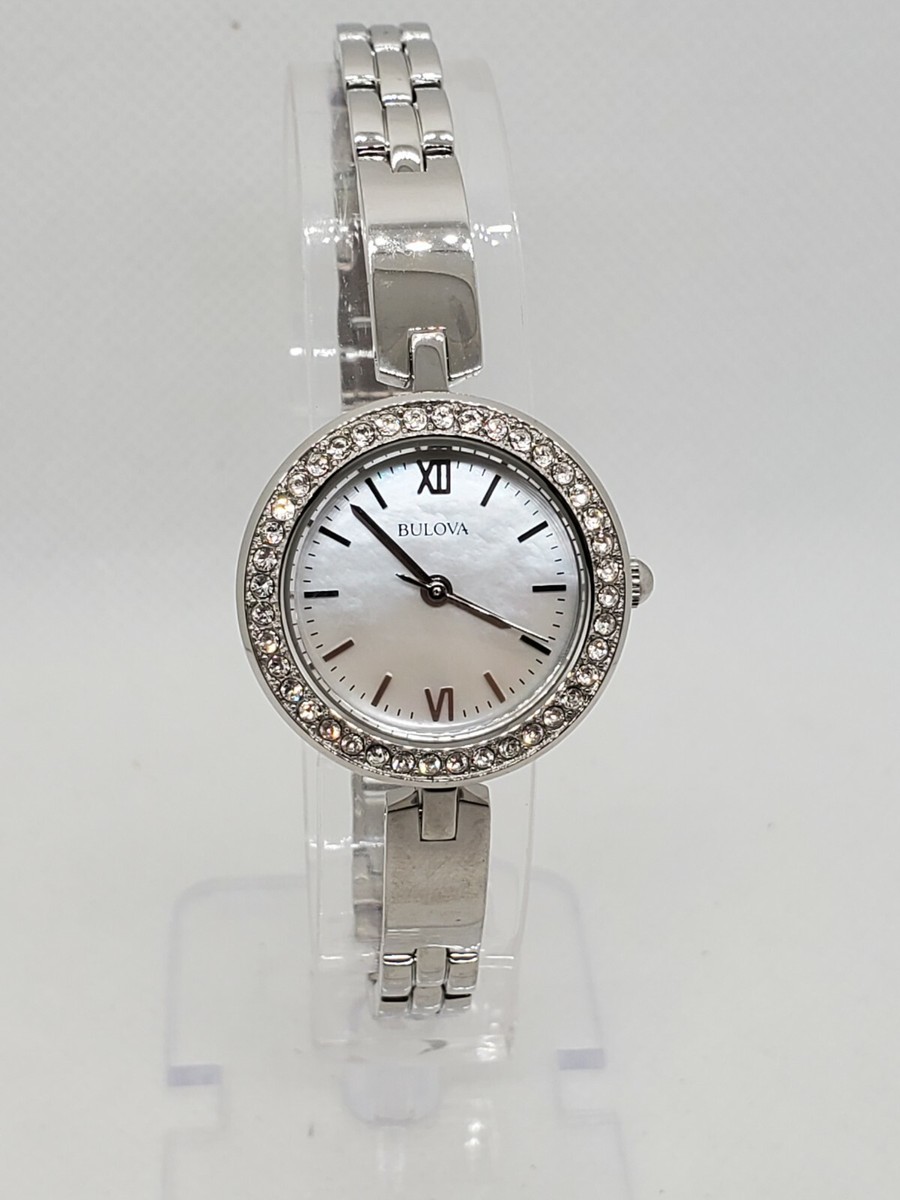 MINT BULOVA 98X107 CRYSTALS SILVER TONE WOMEN'S WATCH ALL MINT BULOVA 98X107 CRYSTALS SILVER TONE WOMEN'S WATCH ALL