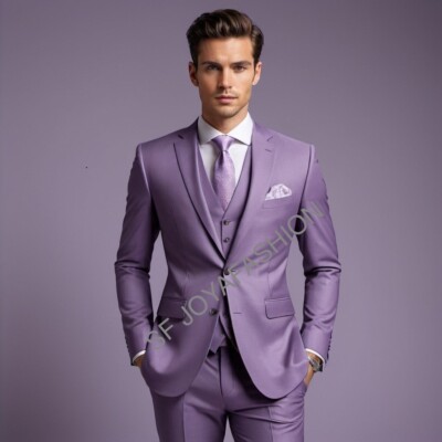 Men Lavender suits Purple Designer suits Wedding Dress Grooms Wear
