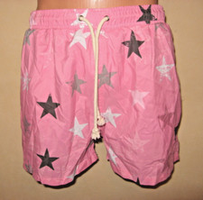 NEW MENS BOYS SHORT PINK STARS HAVACOA BEACH POOL SWIM BERMUDA SHORTS LARGE 32/4
