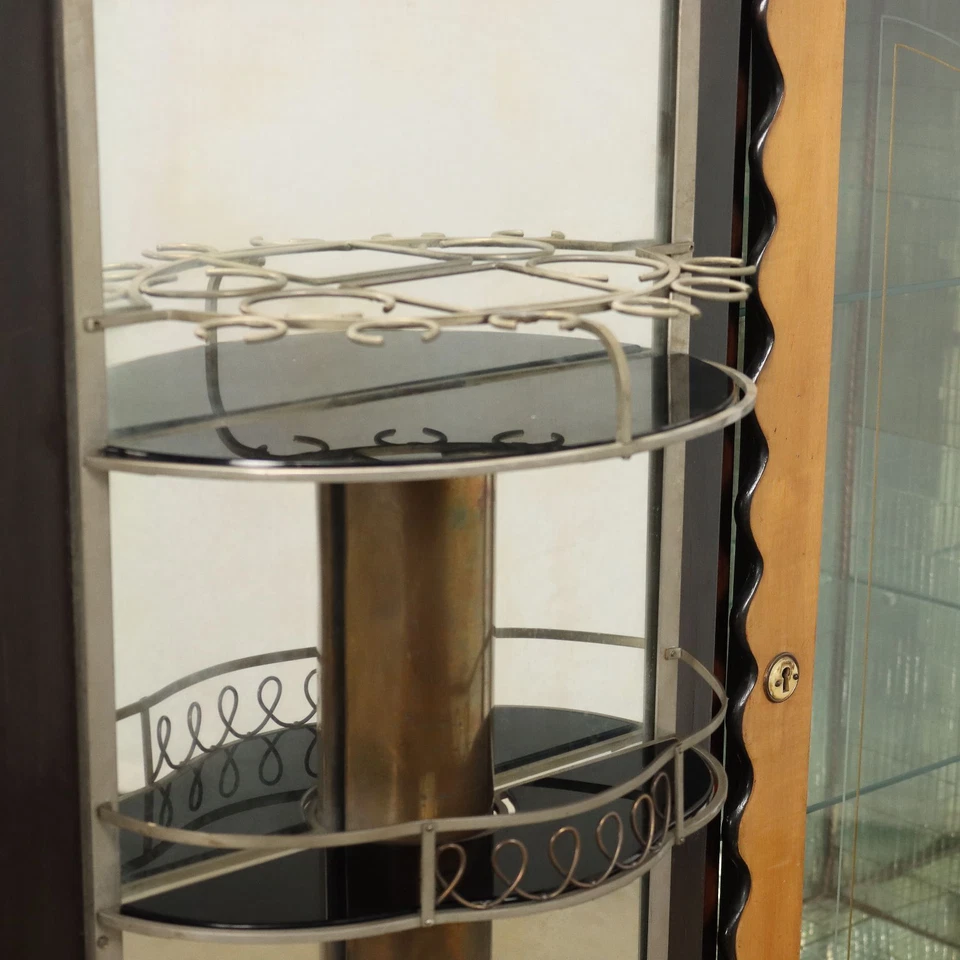 Vitrina vintage chapa de nogal Italia años 40 original Foto 4 de 4