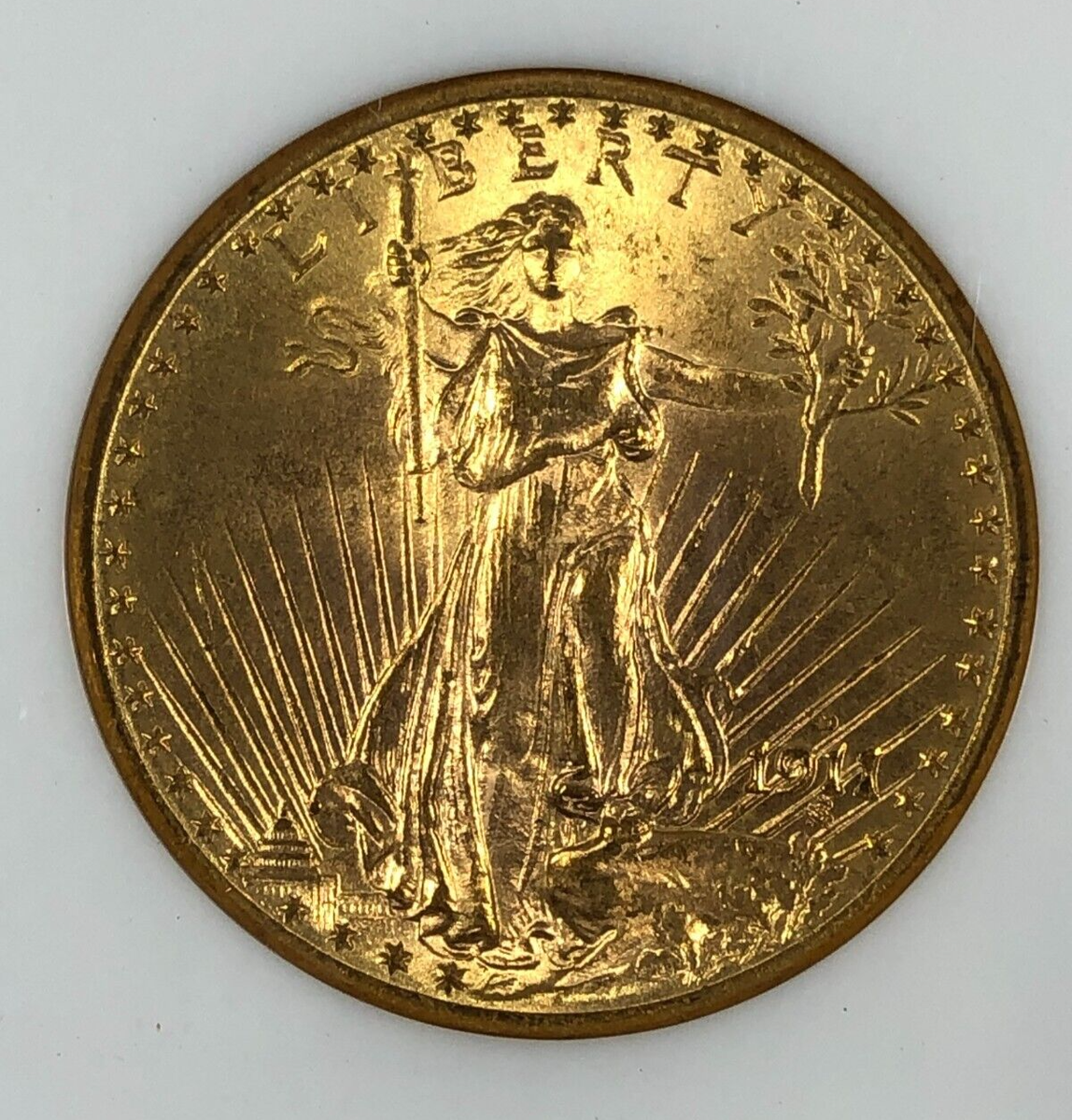 1911-D Saint Gaudens Gold $20. Twenty Dollar. NGC MS64. .96750oz