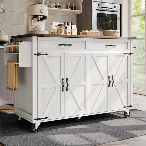 Rolling Kitchen Island Storage Trolley Organiser Sideboard Cupboard Cabinet Cart - Picture 3 of 15
