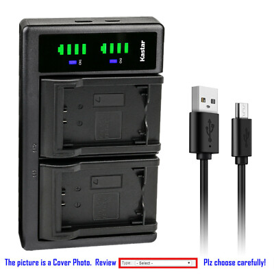 Kastar Battery LCD Dual Charger for Sony BC-TRP BC-TRH BC-TRV BC-VH1 AC-VQH10