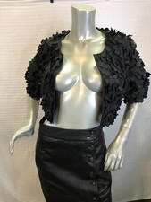 Iroo Moderato Milano Cropped Open Front Black Jacket Size 38