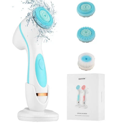 LOVONLIVE Silikon Elektrisch Gesichtsbürste mit 3 Bürstenköpfen - für Mitesser und Peelen