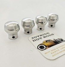 4 X Art Deco Style Dash Knobs - Polished Aluminum