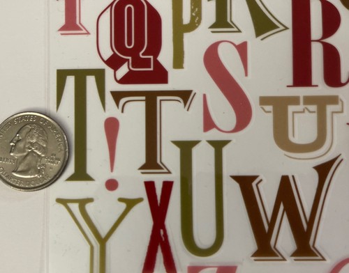 GREEN/PINK ALPHABET Rub-On Transfers(4-1/2 x 12”)UpperCase •Letters•Monogram• - Picture 4 of 7