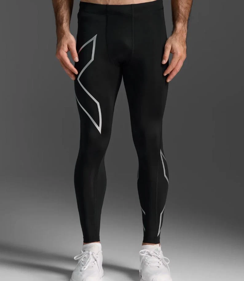 2XU Mens Compression Long Tights - Black/Silver - Image 3 of 4