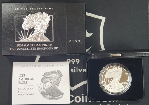 2024-W Proof American Silver Eagle - .999 Fine Silver BOX & COA