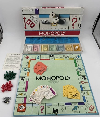 Vintage 1974 Monopoly Board Game Complete Parker Brothers Original Pieces 1970s