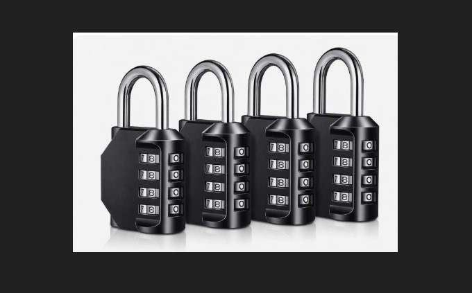 4-digit Weatherproof Combination Padlocks Heavy Duty Locks - Pack of 4 - UK