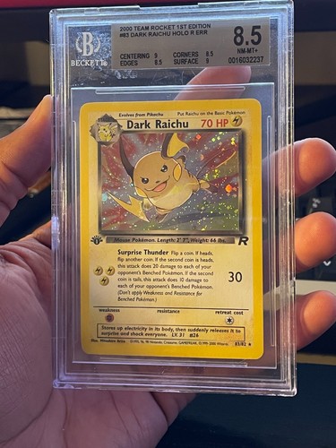 Dark Raichu (1st Edition) graded BGS 8.5 for sale on eBay
