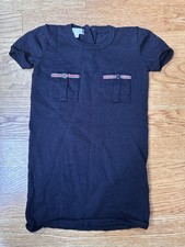 Gucci Black Knit Pocket Dress with Red-White Trim 2T