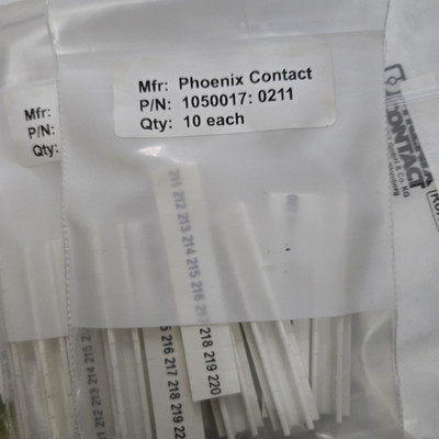 27x Phoenix Contact 1050017:0211 Terminal Block Marker, White, Black Print