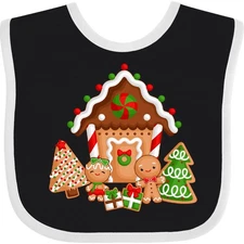 Inktastic Gingerbread House Christmas Baby Bib Xmas Holidays Clothing Infant