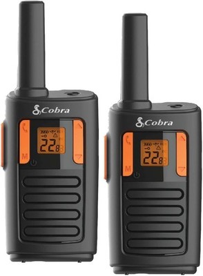 Cobra RX180 Two-Way Radio Walkie Talkie Black Digital Display 22 Channels 2-Pack