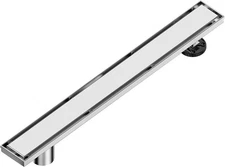48" Offset Linear Shower Drain w/ Tile Insert, Brushed SS, Side Outlet 🛁