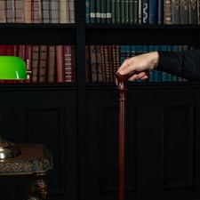 Wooden Walking Stick for Men, Victorian Walking Stick with Ergonomic Hook Handle