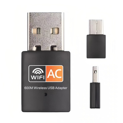 Mini USB WiFi Adapter 600Mbps Dual Band 2.4GHz/5GHz WLAN Network Card