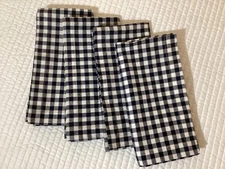 Pottery Barn NAVY BLUE GINGHAM Dinner Napkin SET of 4  20"   NEW