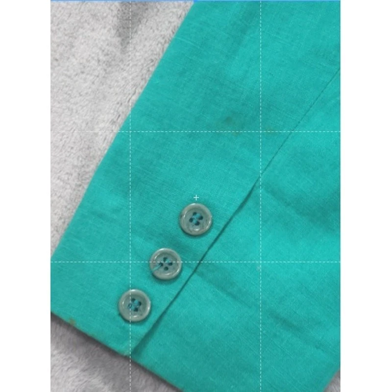 Vintage 90s Savannah Linen 3 Piece Skirt Suit Size 12 Green Pencil Silk Office - Image 4 of 4