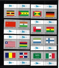 UN / UNITED NATIONS  Stamp  SC#450 TO 465 MNH  FLAGS SERIES