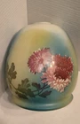 Vintage Floral Oil, Hurricane Lamp Milk Glass Globe Shade 5 1/2" &  2" Openings