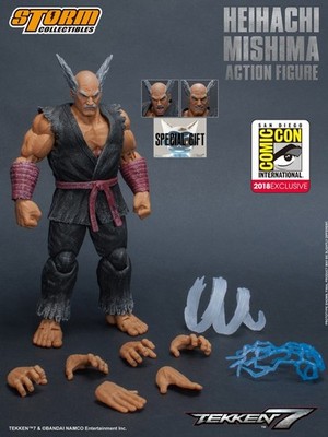 Storm Collectibles 1/12 Tekken 7 Heihachi Mishima Figure SDCC Exclusive Grey