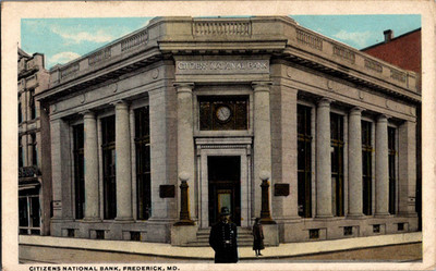 Vtg Postcard Citizens National Bank, Frederick MD