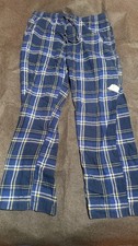 Sonoma Mens Pajama Pants L Large Blue Flannel PJ Bottoms Pockets Khols