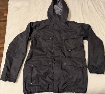 Burton DRYRIDE Unisex Ski Jacket M Black Hooded Full Zip Pockets Logo