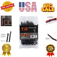 Multi-Purpose UV Resistant Black Cable Ties, 4 inches, 100 Pack