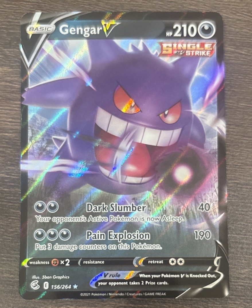 Gengar V Holo Rare V - Fusion Strike 156/264 Near Mint
