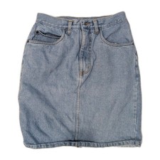 Gitano Blue Denim High Rise Knee Length Straight Pencil Skirt Size 9/10 Cotton
