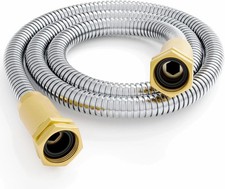 Garden Hose - Short Water Leader Metal Hose 3 FT with Female to Female Fitting,