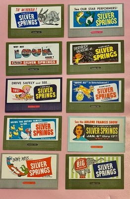 10 different Vintage Silver Springs Florida Miniature Billboards