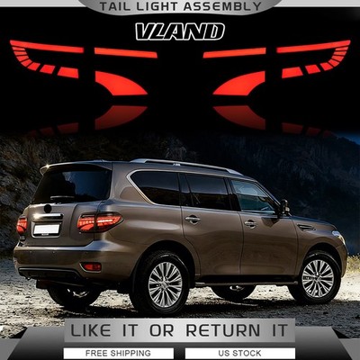VLAND Clear LED Tail Lights For 2017-2020 Nissan Armada W/Sequential & Animation