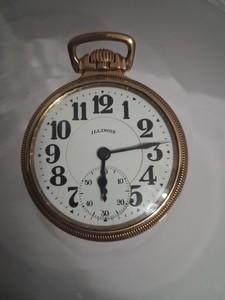 1900's Illinois Pocket Watch 21J Bunn Size 16 Railroad 60 Hours WORKS! W 11