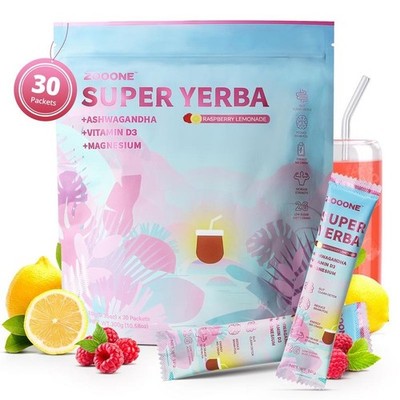 ZOOONE Super Yerba | Yerba Mate Instant Tea Powder |  RASPBERRY LEMONADE Flavor