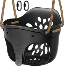 Heavy-Duty High Back Full Bucket Toddler Swing Seat with Locking Carabiners a...