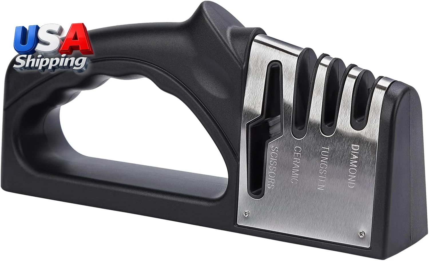 Knife Sharpener 4-in-1 Manual for Kitchen Fruit Stainless Steel Knives