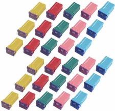 30 pc Automotive Tall/Standard Profile Box Shaped Fuse Kit for Ford Chevy/GM ...