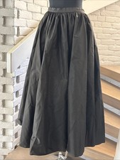 Traina Norell Vintage 1950s Black Paper Taffeta Maxi Evening Ball Skirt S