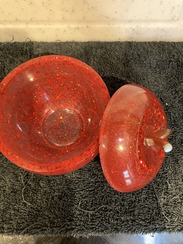 Hand Made Resin Apple Trinket Box - Picture 3 of 5